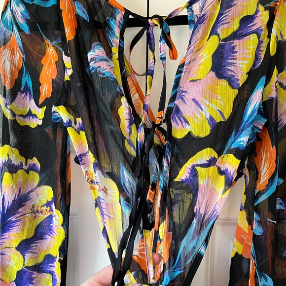 ASOS sheer floral maxi coverup - Picture 3 of 6